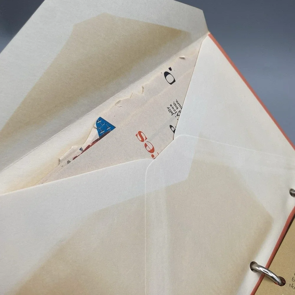 Vintage 60s My Recipe Book 3-Ring Binder Envelopes‎ Clipped Recipes Mid Century